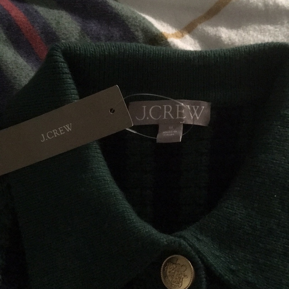 J. Crew Green and Navy Striped Sweater - Picture 3 of 7